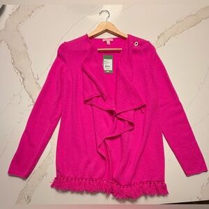 Lilly Pulitzer Alina Cashmere Cardigan Vibrant Pink Magenta Women’s Small NWT